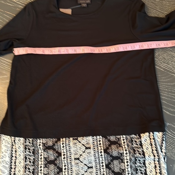 J Jill lightweight top black and printed design size x-small New - Picture 6 of 11